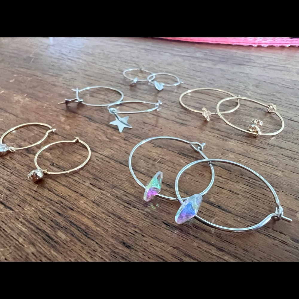 5 hoop earrings!